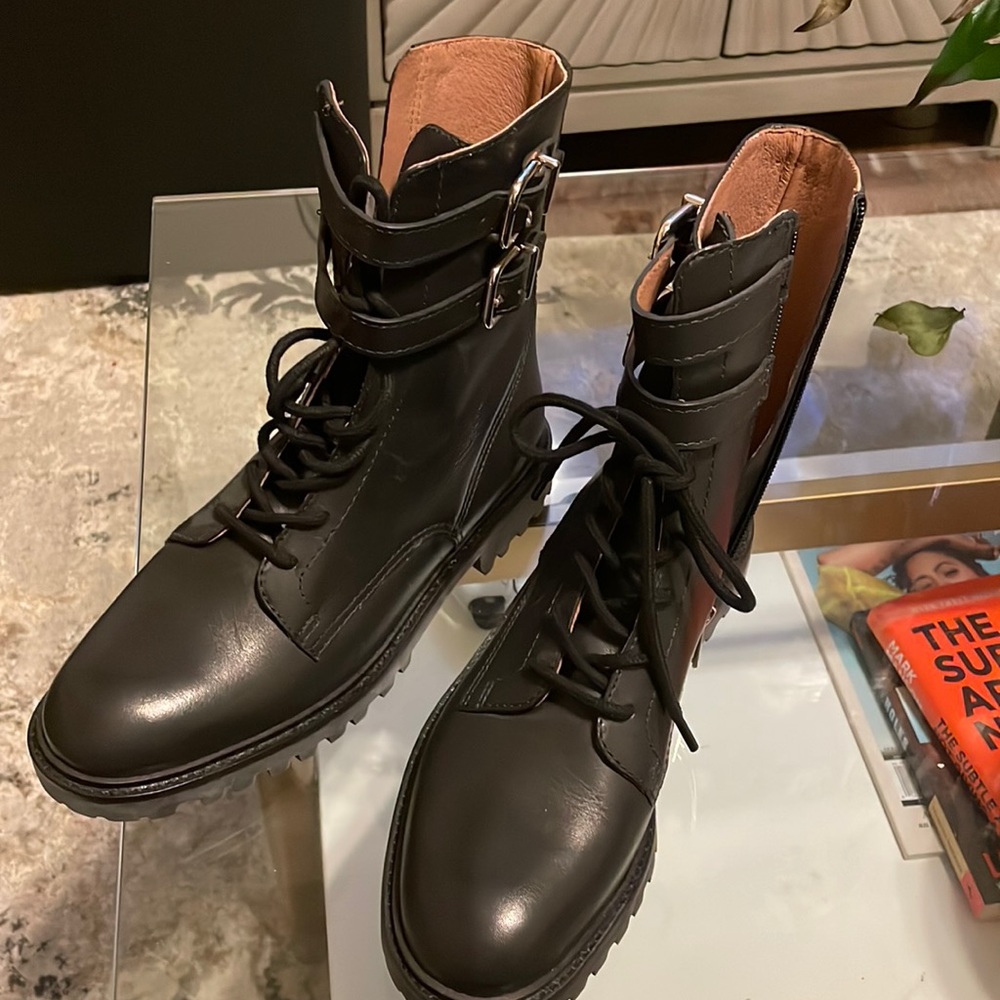New, never worn Black combat boot
